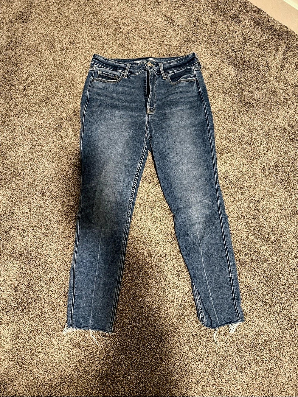 Old Navy Extra High-Rise Rockstar Super Skinny Secret-Smooth Pockets Jeans Blue